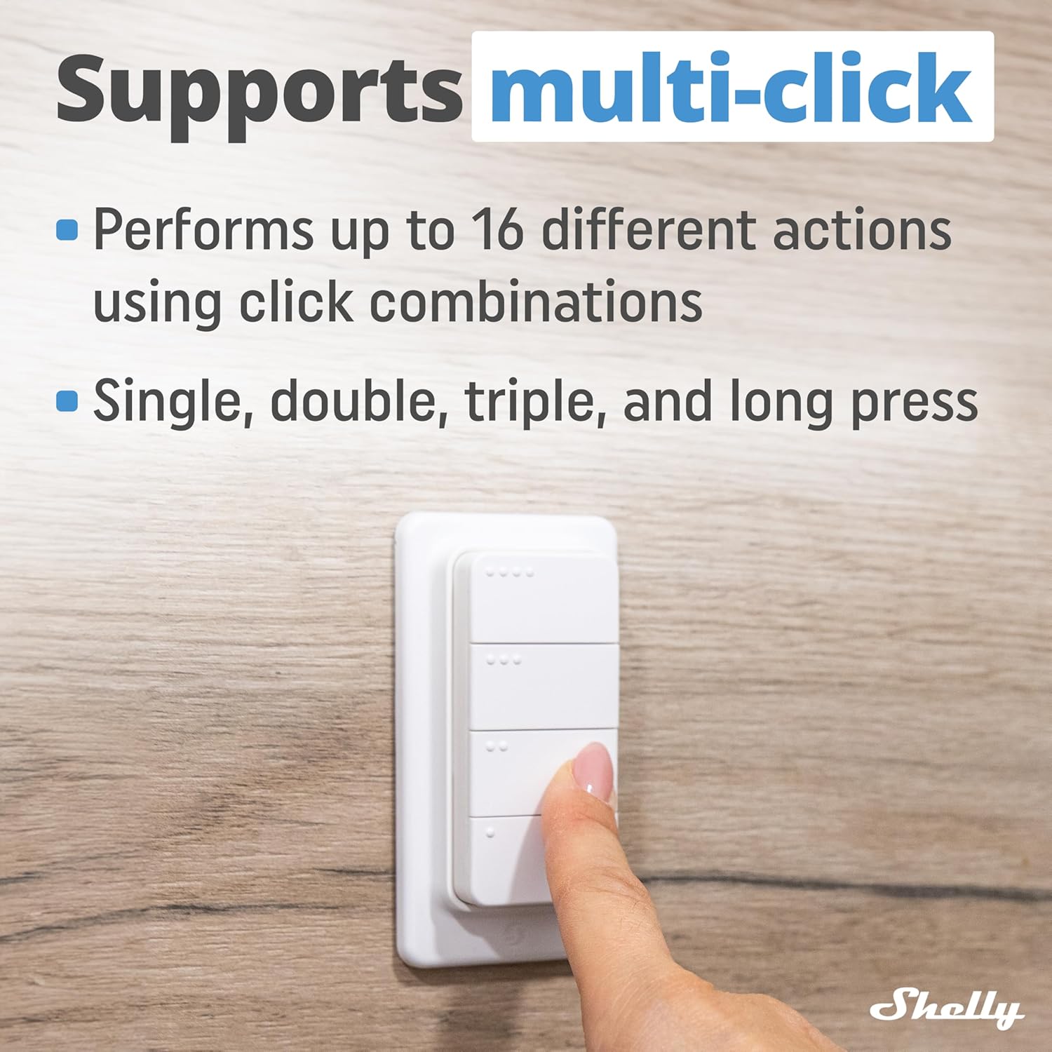 Shelly BLU RC Button 4 Bluetooth Remote Switch with Multi-Click